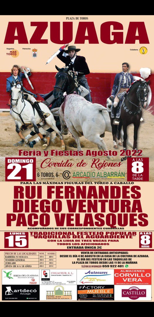 Corrida de Rejones en Azuaga 