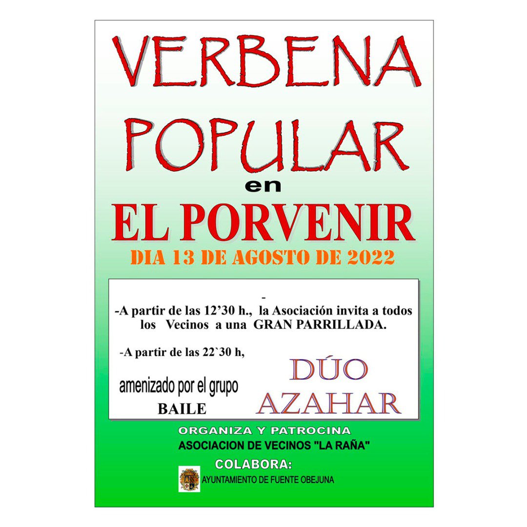 El Porvenir, aldea de Fuente Obejuna, celebra una Verbena Popular 