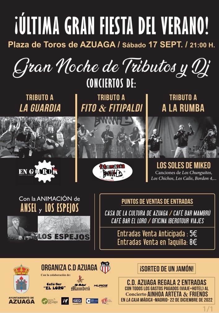 Gran Noche de Tributos y Dj en Azuaga 