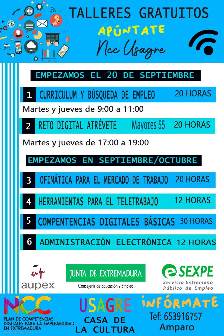 Talleres gratuitos NCC de Usagres 