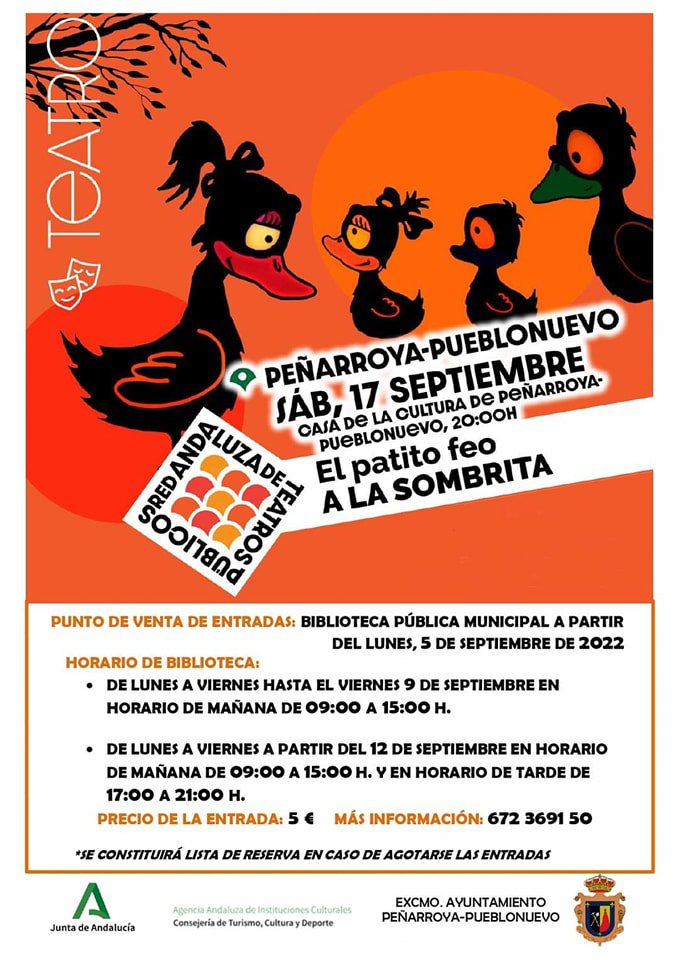 Peñarroya-Pueblonuevo acoge la obra de teatro “El Patito Feo” 