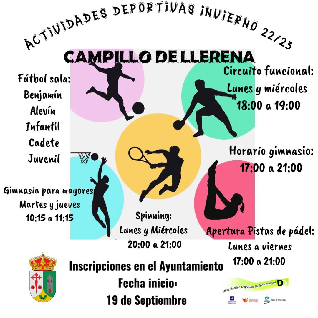 Actividades Deportivas Otoño/Invierno 2022/23 en Campillo de Llerena 