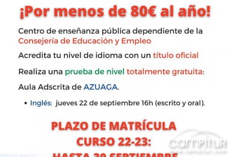 Abierto el plazo de inscripción para la Escuela Oficial de Idiomas 