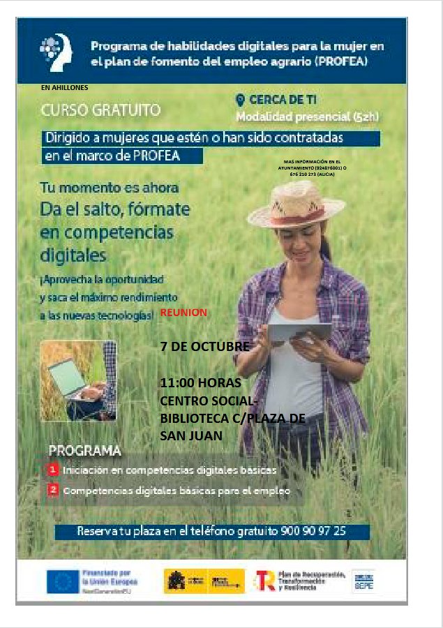 Programa de Habilidades Digitales para mujeres en Ahillones 