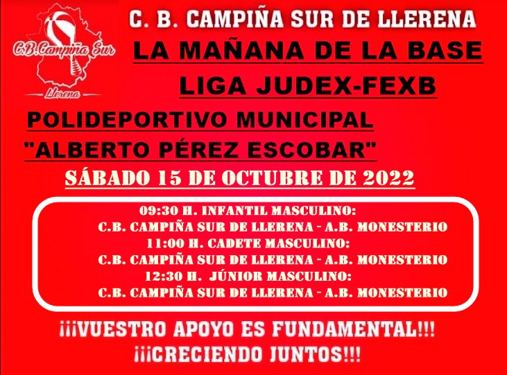 C.B. Campiña Sur de Llerena comienza la competición Judex-Fexb 
