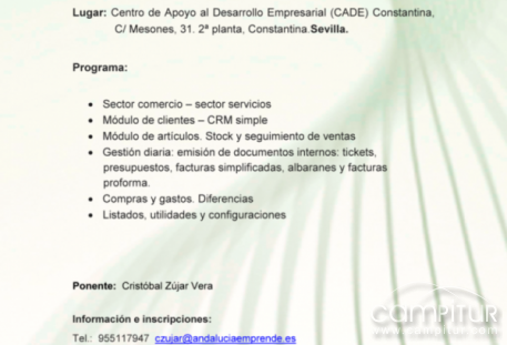 El CADE Constantina convoca el curso “Ofisimple: Herramienta para presupuestar, facturar y gestionar tu negocio”