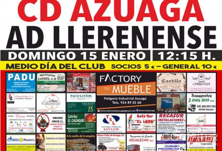 Este domingo partidazo: CD Azuaga – AD Llerenense 