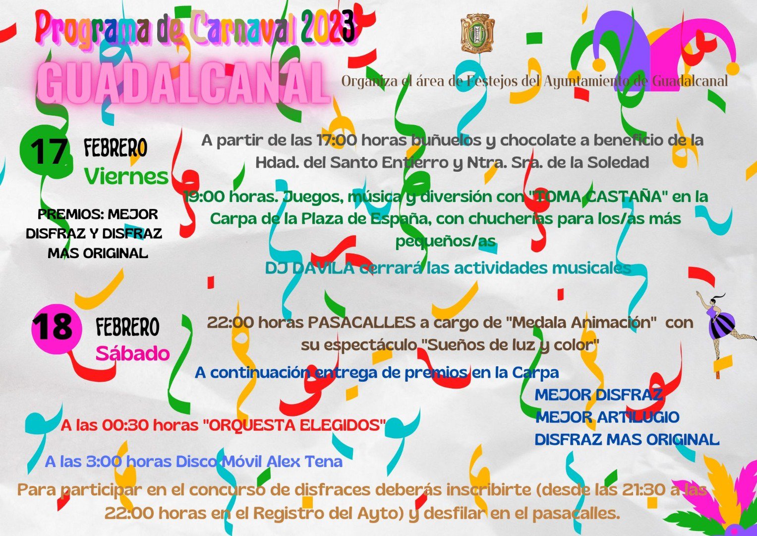 Programa Carnaval 2023 de Guadalcanal 