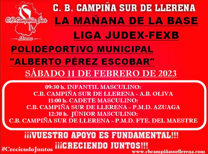 Agenda fin de semana C.B. Campiña Sur de Llerena 