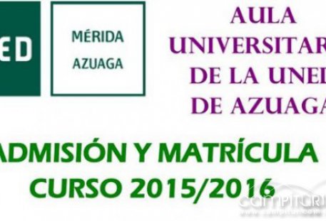 Abiertos los plazos de admisión y matrícula para el curso 2015/16 en el aula de la UNED de Azuaga