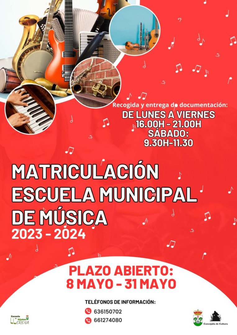 Periodo de matriculación en la Escuela Municipal de Música de Llerena