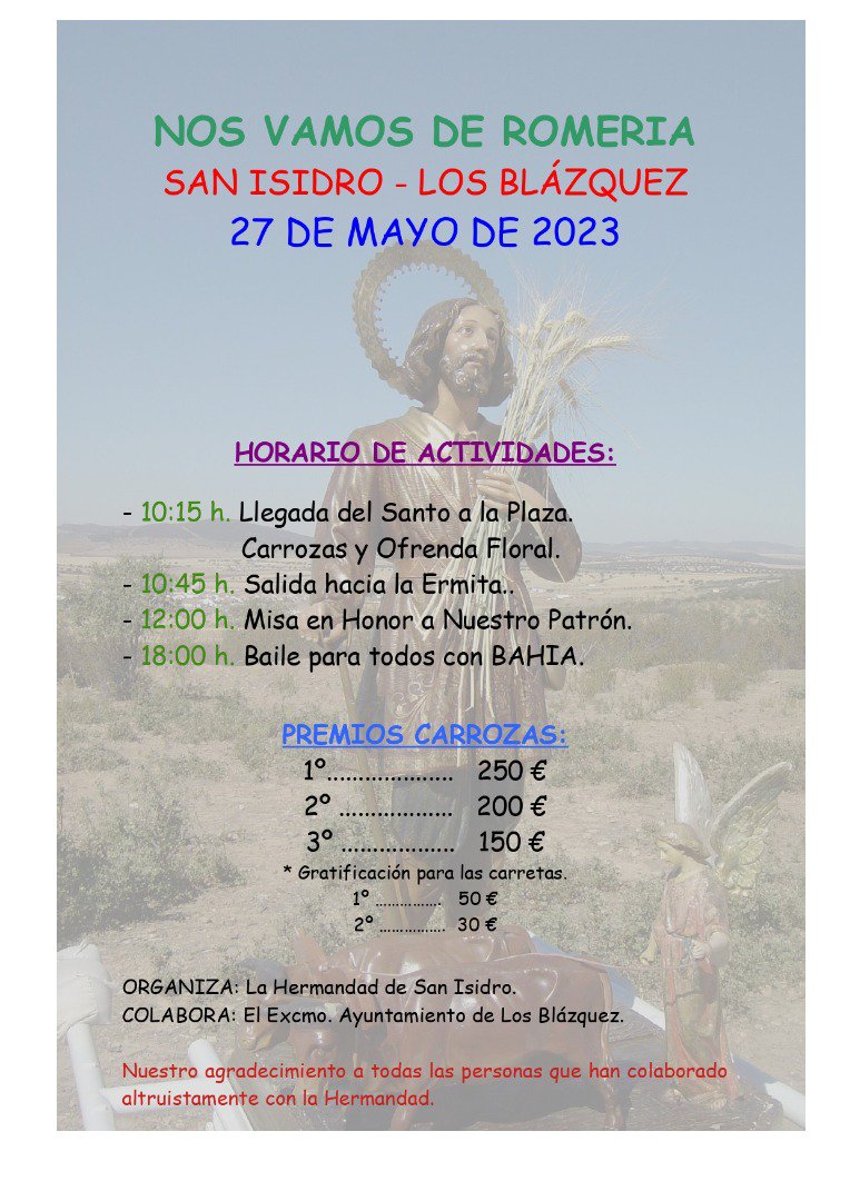 Romería en Honor a San Isidro en Los Blázquez 