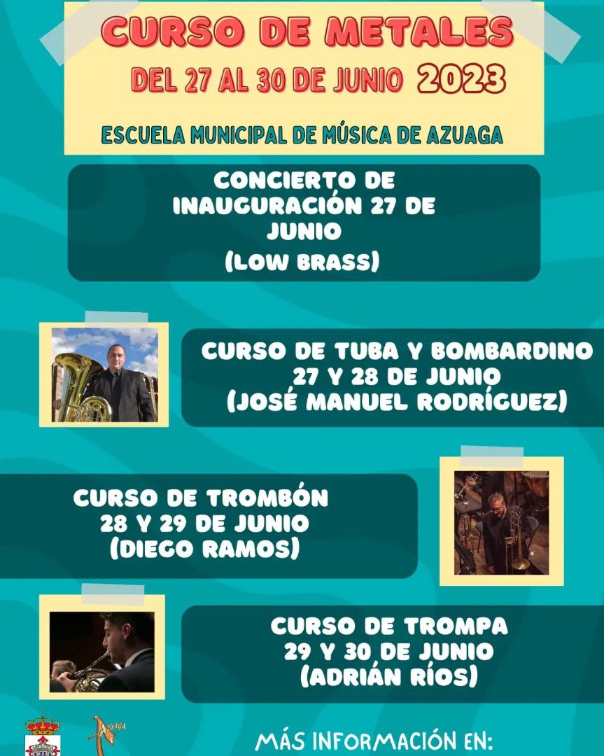 Curso de Metales organizado por la Escuela Municipal de Música de Azuaga 