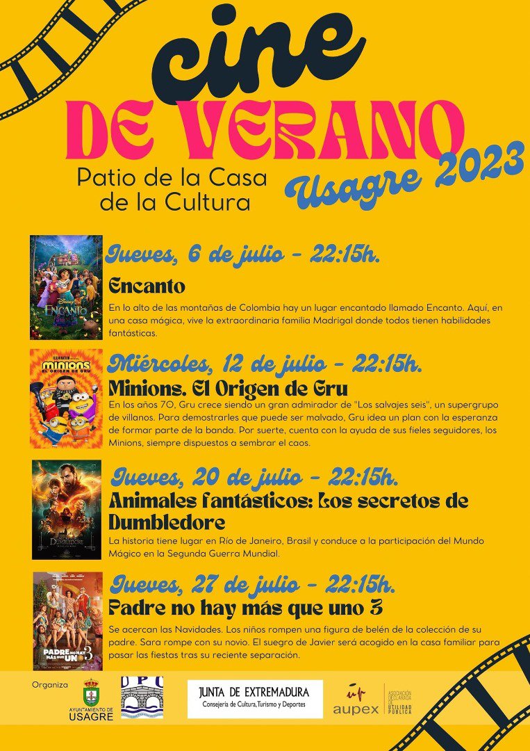 Programación Cine de Verano en Usagre 