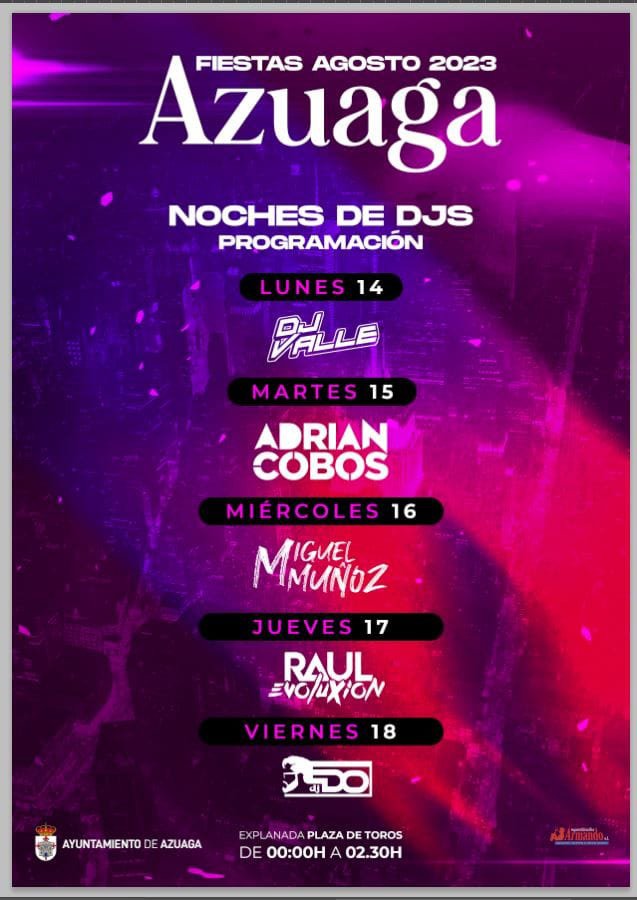 Programación Feria y Fiestas 2023 de Azuaga 