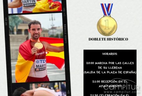 Llerena preparada para recibir a su bicampeón del mundo, Álvaro Martín Uriol 