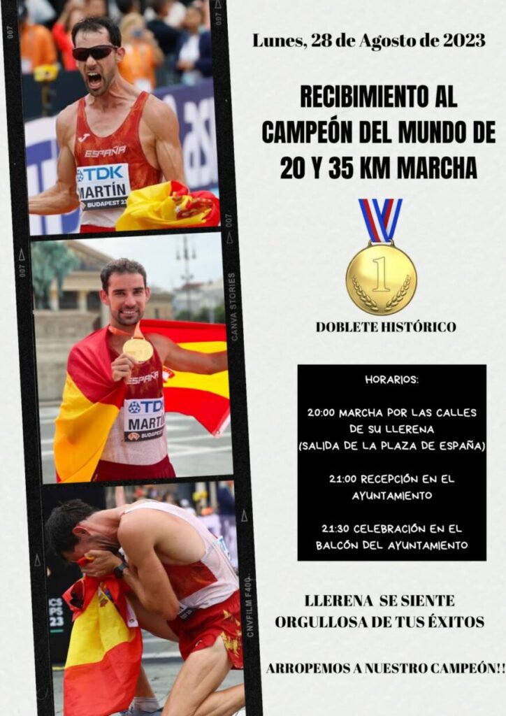 Llerena preparada para recibir a su bicampeón del mundo, Álvaro Martín Uriol 