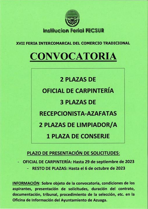 Trabajo en Azuaga para la Feria del Comercio 