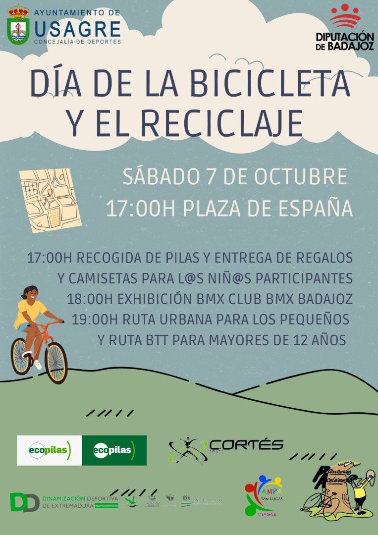 Día de la Bicicleta y el reciclaje en Usagre 