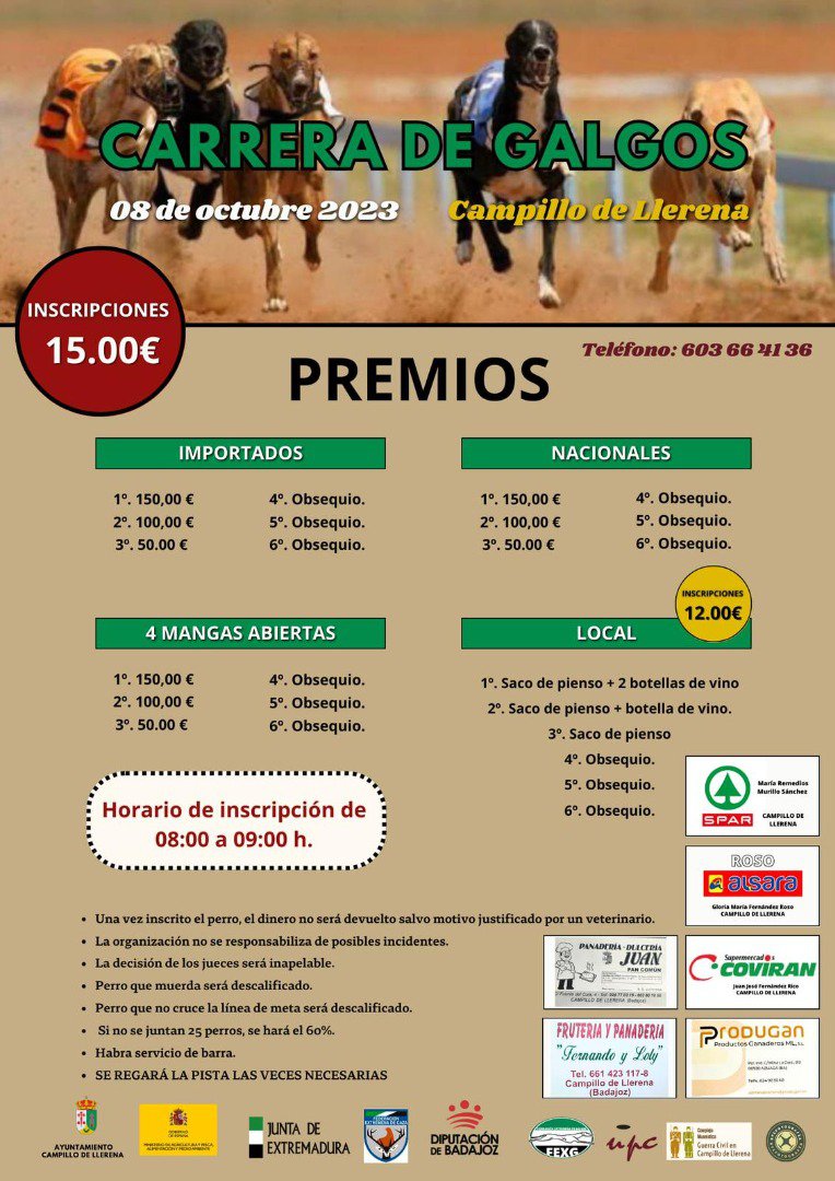 Carreras de galgos en Campillo de Llerena 