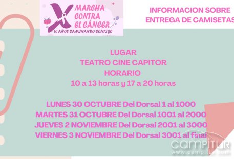 Entrega de las camisetas para la X Marcha Contra el Cáncer de Azuaga 