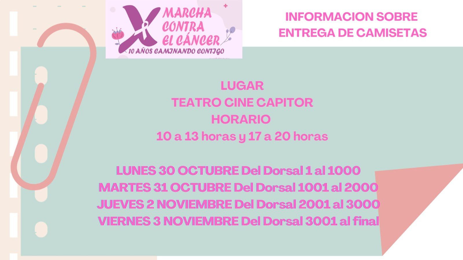 Entrega de las camisetas para la X Marcha Contra el Cáncer de Azuaga 