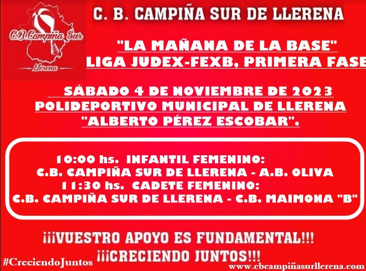 C.B. Campiña Sur de Llerena agenda fin de semana 