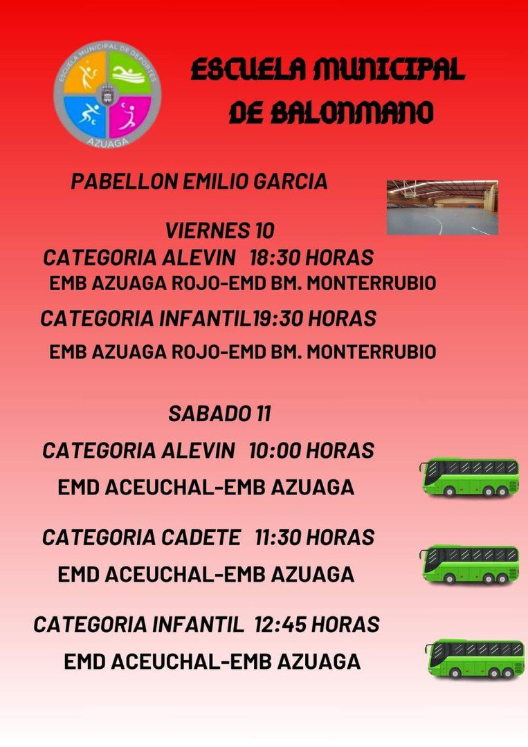 Agenda fin de semana de las Escuelas Deportivas de Azuaga 