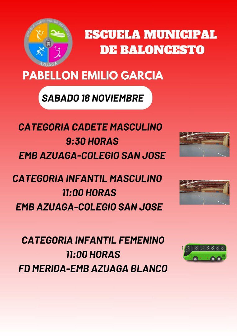 Horarios Deporte fin de semana Azuaga 