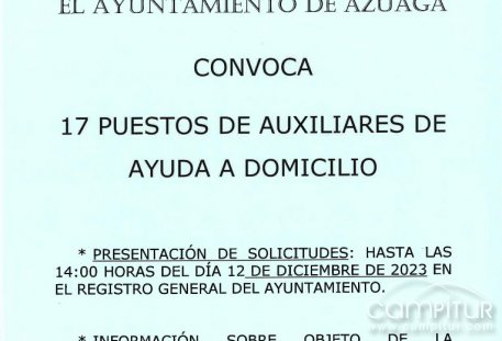 Se precisa cubrir numerosos puestos de trabajo en Azuaga 