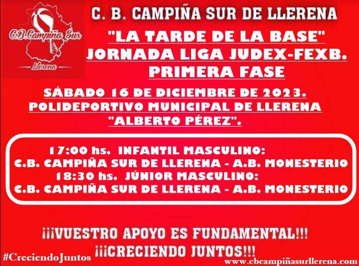 Agenda C.B. Campiña Sur de Llerena fin de semana 