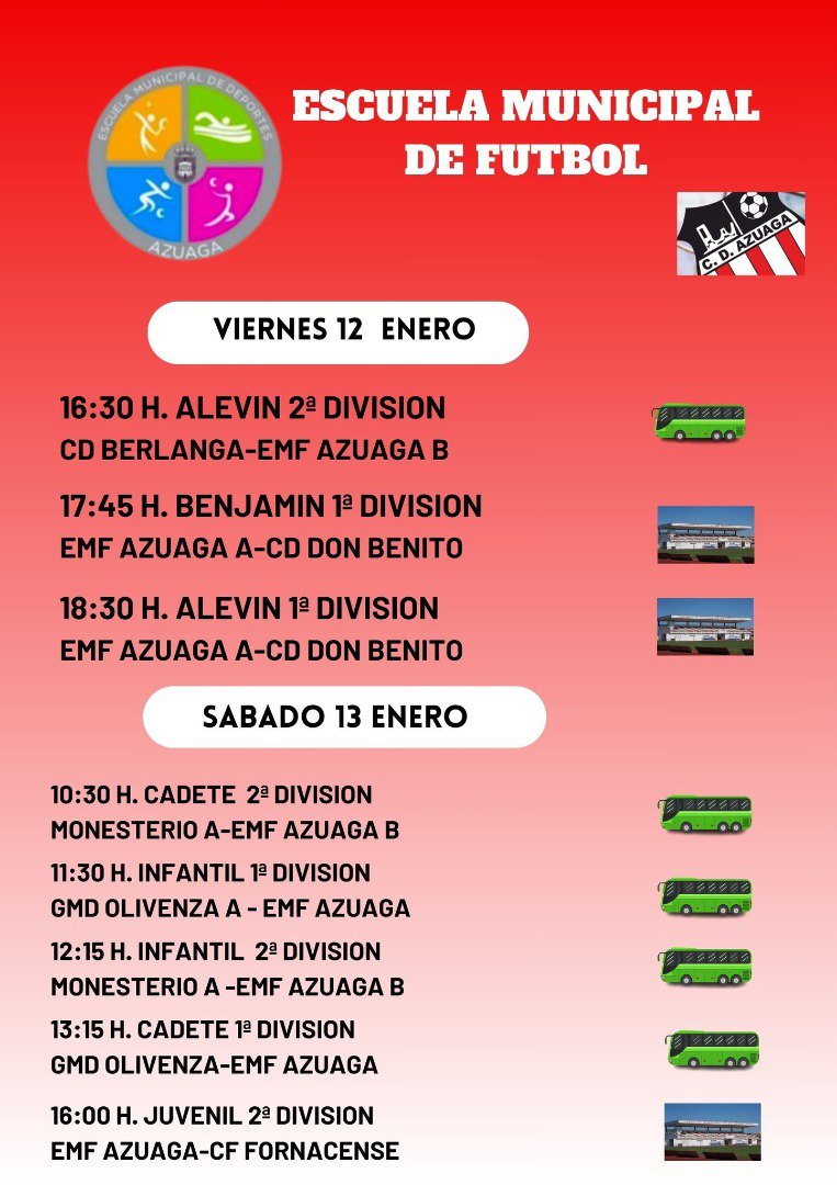 Escuelas Municipales de Deporte de Azuaga: Agenda fin de semana   