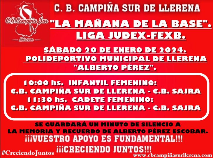 Agenda fin de semana C.B. Campiña Sur de Llerena 