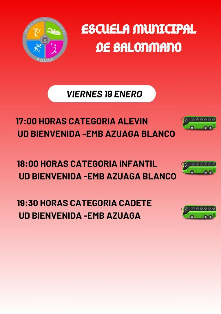 Agenda fin de semana Escuelas de Deportes de Azuaga 
