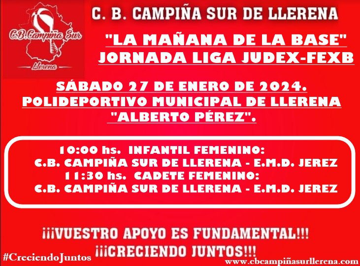 C.B. Campiña Sur de Llerena Agenda fin de semana 