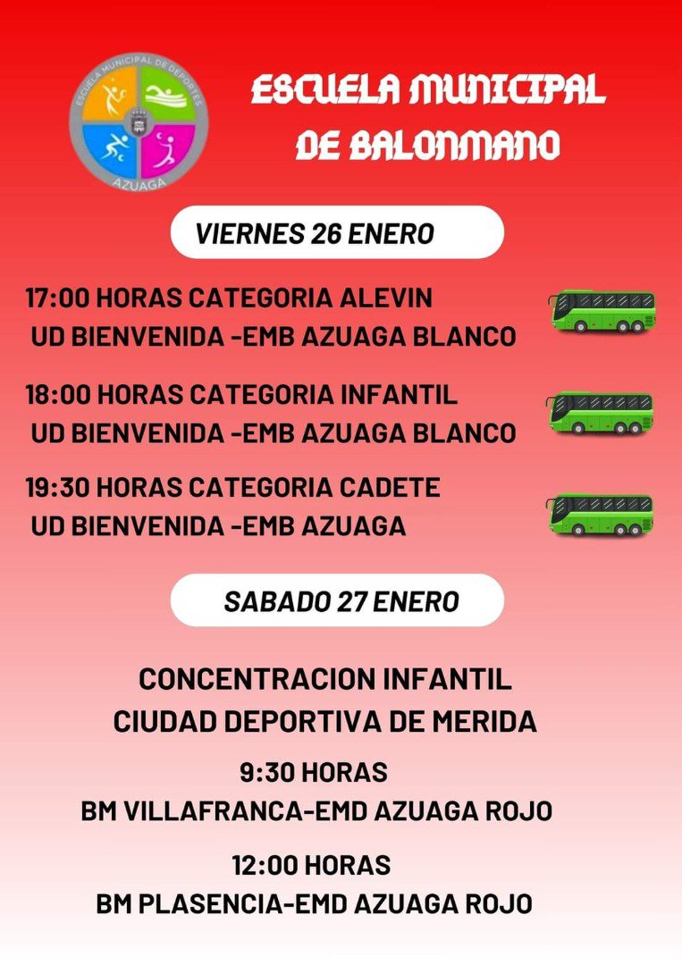Agenda Deporte fin de semana de Azuaga 