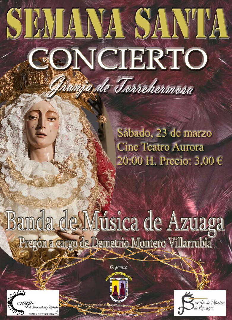 Pregón y Concierto de Semana Santa en Granja de Torrehermosa 