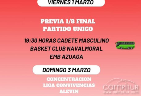 Escuelas Municipales de Deportes de Azuaga, agenda deportiva fin de semana 