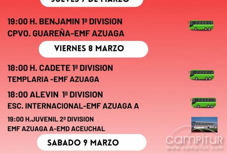 Agenda deportiva fin de semana Azuaga 