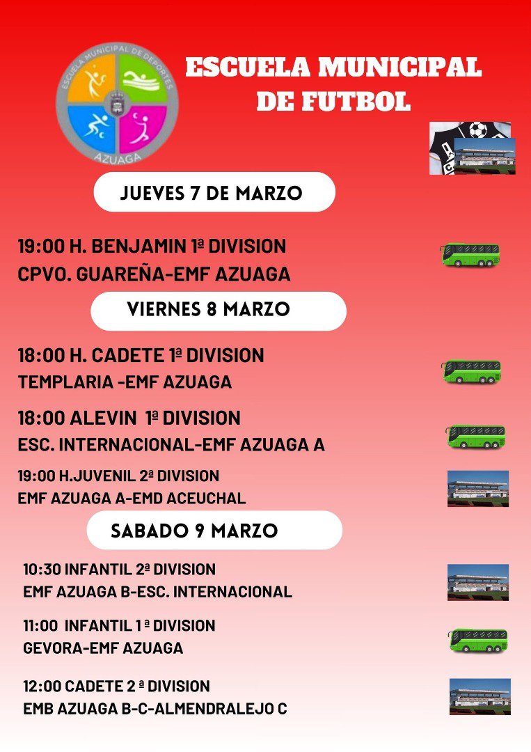 Agenda deportiva fin de semana Azuaga 