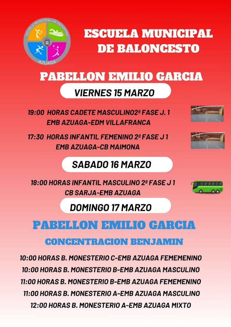 Agenda Deportiva Azuaga fin de semana 