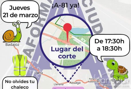 Corte de carretera por la conversión de la N-432 en la A-81 