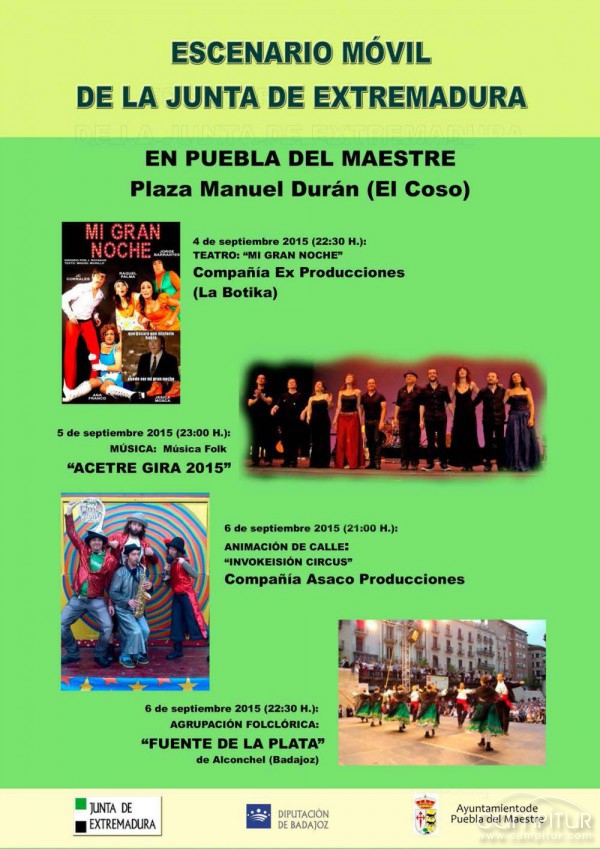 Escenario móvil de la Junta de Extremadura en la Puebla del Maestre