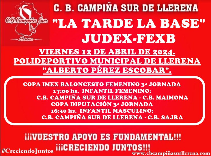 C.B. Campiña Sur de Llerena, agenda fin de semana 