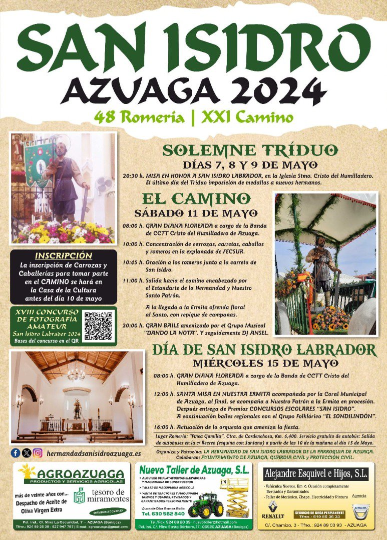 Celebración de San Isidro Labrador en Azuaga 2024