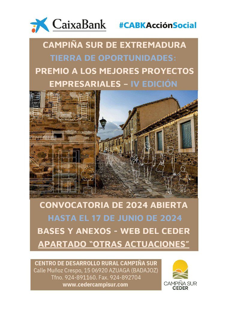 Nueva Convocatoria de Premios para Proyectos Empresariales en la Campiña Sur de Extremadura