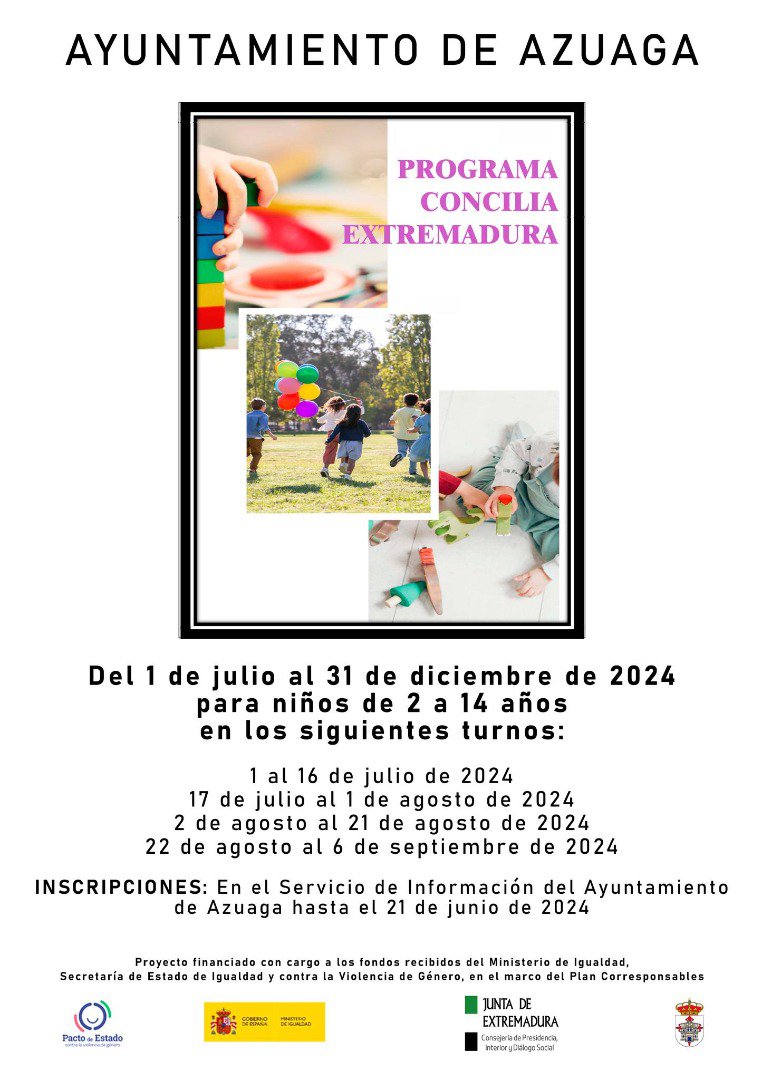 El Ayuntamiento de Azuaga Anuncia Programa Concilia Extremadura 2024
