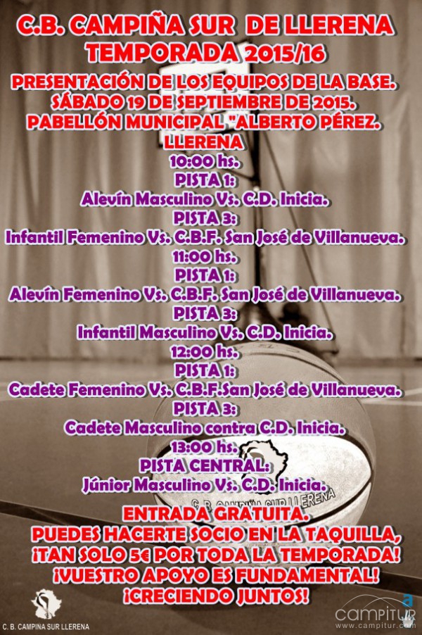 Presentación de la cantera del C.B. Campiña Sur de Llerena  