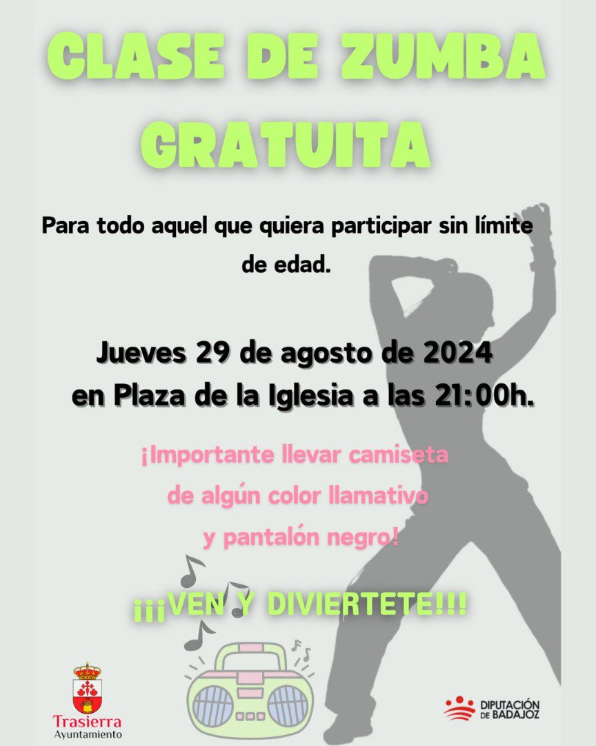 Gran Clase de Zumba Gratuita en Trasierra