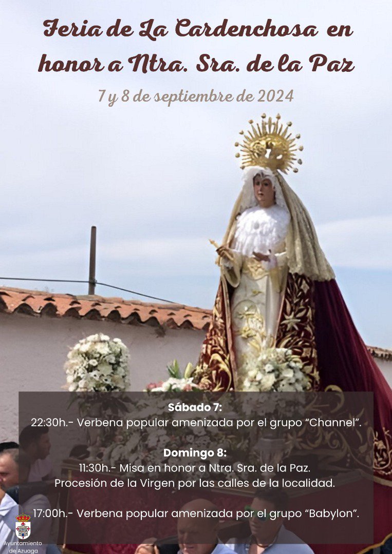 La Cardenchosa celebra su Feria en honor a Nuestra Señora de la Paz